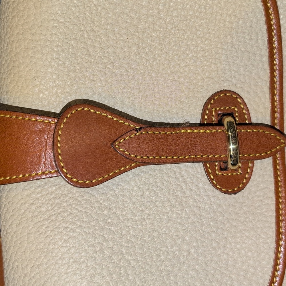 Dooney & Bourke Cream and Brown Leather Shoulder Bag - Picture 9 of 12